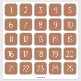 Terracotta Customizable Square Number Stickers  Aufkleber