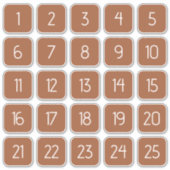 Terracotta Customizable Square Number Stickers  Aufkleber (Vorderseite)