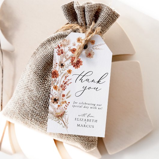 Terracotta Dahlia Wildblume Geschenkanhänger