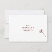 Terracotta Dandelion Werden Sie meine Brautjungfra Einladung (Rückseite)