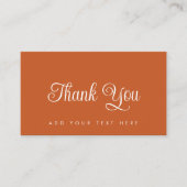 Terracotta Dankeschön Business Cards Elegante Mode Visitenkarte (Vorderseite)