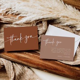 Terracotta Dankeschön Card Minimalistisch Boho Mod Dankeskarte