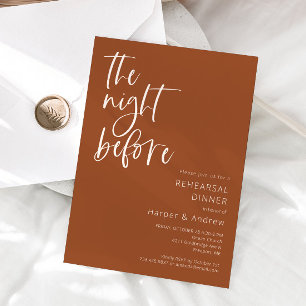 Terracotta Das Abendessen vor der Probe Einladung