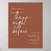 Terracotta Der Abend vor der Probe willkommen Poster (Vorne)