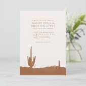 Terracotta Desert Cactus Wedding Einladung (Stehend Vorderseite)