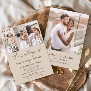Terracotta Die Hochzeit von Foto Minimalistische H Einladung