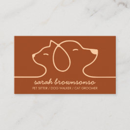 Terracotta Dog Cat Pet Line Art Logo Tierarzt Visitenkarte
