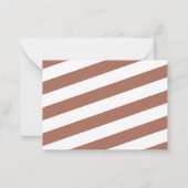 Terracotta Double Border Moderne Monogramm Streife Mitteilungskarte (Rückseite)