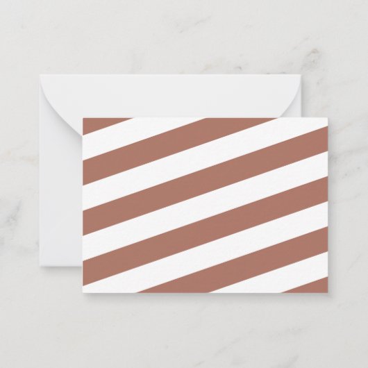 Terracotta Double Border Moderne Monogramm Streife Mitteilungskarte (Rückseite)