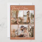 Terracotta Drehbuch chic 6 Fotos Hochzeit danke (Vorderseite)