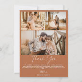 Terracotta Drehbuch chic 6 Fotos Hochzeit danke (Rückseite)