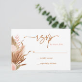 Terracotta Driven Palms RSVP-Karte RSVP Karte (Stehend Vorderseite)