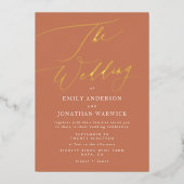 Terracotta Dusty Orange Folieneinladung (Vorderseite)