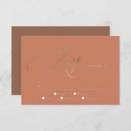 Terracotta Dusty Orange RSVP Karte