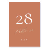 Terracotta Dusty Orange Tischnummer (Vorderseite)