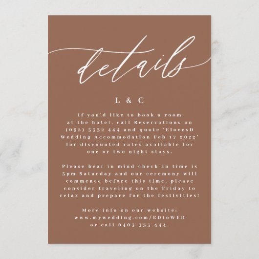 Terracotta Dusty Orange Wählen Sie aus einem der g Einladung (Rückseite)