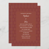 Terracotta Earth Floral Burnt Orange Boho Wedding Einladung (Vorne/Hinten)