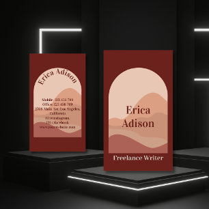 Terracotta Earth Tone Abstrakt Boho Chic Arch Visitenkarte