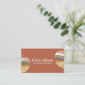 Terracotta Earth Tone Abstrakt Boho Chic Visitenkarte (Stehend Vorderseite)