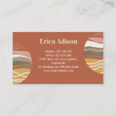 Terracotta Earth Tone Abstrakt Boho Chic Visitenkarte (Rückseite)