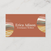 Terracotta Earth Tone Abstrakt Boho Chic Visitenkarte (Vorderseite)
