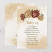 Terracotta earth tone florale Sitzkarte Einladung (Vorne/Hinten)