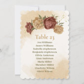 Terracotta earth tone florale Sitzkarte Einladung (Vorderseite)