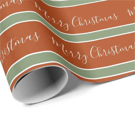 Terracotta Earth Tones Frohe Weihnachten Geschenkpapier (Rolleneckpunkt)