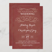Terracotta Earth Tones Wedding Einladung (Vorne/Hinten)