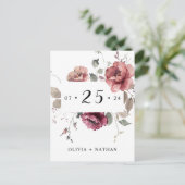 Terracotta Earthy Burgundy Fall Boho Save the Date Einladungspostkarte (Stehend Vorderseite)