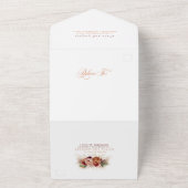 Terracotta Earthy Floral Pumpkins Hochzeit im Herb All In One Einladung (Außenbereich)