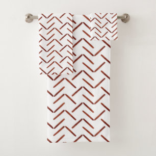 Terracotta Earthy Tone Boho Geometric Pattern Badhandtuch Set