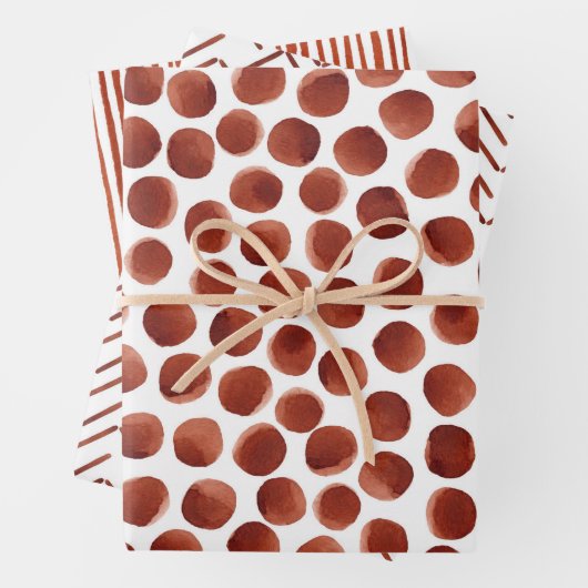 Terracotta Earthy Tone Watercolor Pattern Geschenkpapier Set (Beispiel)