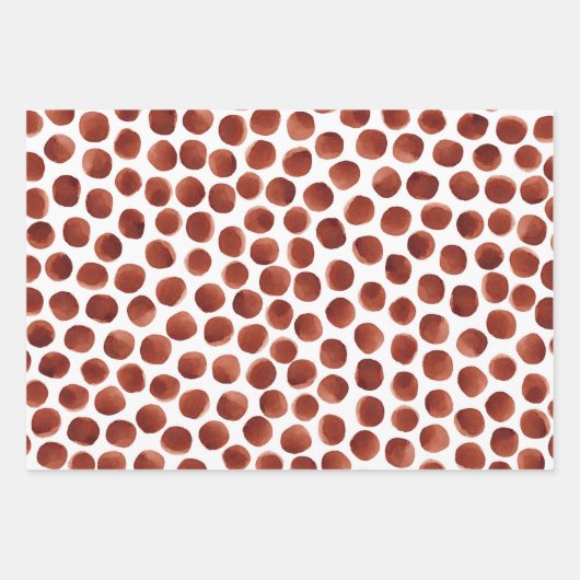 Terracotta Earthy Tone Watercolor Pattern Geschenkpapier Set (Vorderseite)