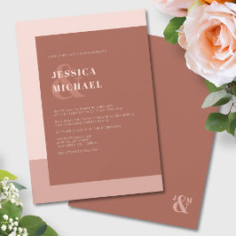 Terracotta Earthy Tones Modern Typografy Wedding Einladung