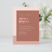 Terracotta Earthy Tones Modern Typografy Wedding Einladung (Stehend Vorderseite)