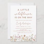 Terracotta Eine kleine Wildblume Kinderdusche Einladung (Vorderseite)