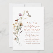 Terracotta Eine kleine Wildblume Kinderdusche Einladung (Vorderseite)