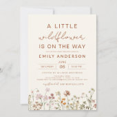 Terracotta Eine kleine Wildblume Kinderdusche Einladung (Vorderseite)