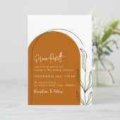 Terracotta + Einfache Hochzeit Einladung (Stehend Vorderseite)