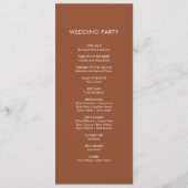 Terracotta Einfache Hochzeit Programm (Rückseite)