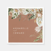 Terracotta einfaches botanisches, modernes, elegan serviette (Vorderseite)