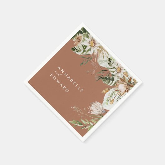 Terracotta einfaches botanisches, modernes, elegan serviette (Ecke)