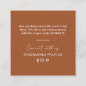 Terracotta Einfaches Business Danke Einlegen Karte (Rückseite)