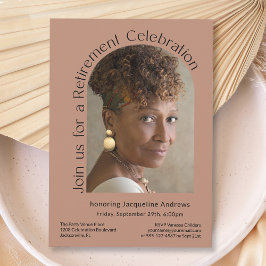 Terracotta Einfaches Foto Arte Pension Party Einladung