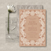 Terracotta Einladung zur Hochzeit mit botanischem