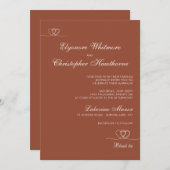 Terracotta Elegant Chic Calligraphy Wedding Einladung (Vorne/Hinten)
