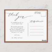 Terracotta Elegant Gold Script Wedding Vielen Dank Postkarte (Rückseite)