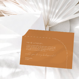 Terracotta Elegante Arch Bridesmaid Vorschlag für  Einladung