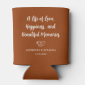 Terracotta Elegante Hochzeit Anfeuern für Liebe Dosenkühler (Rückseite)